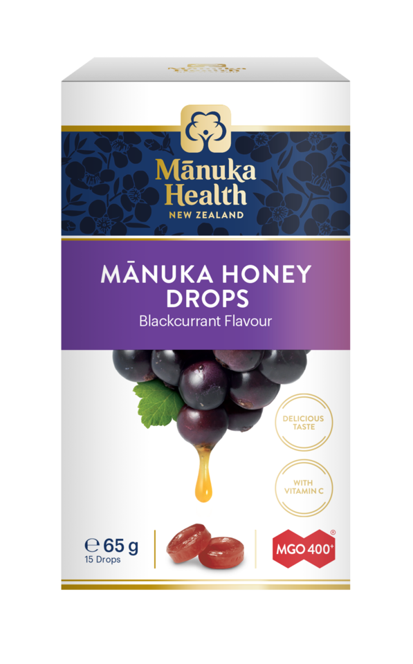 Manuka Health MGO400+ Manuka Honey- Blackcurrant,15 Lozenges