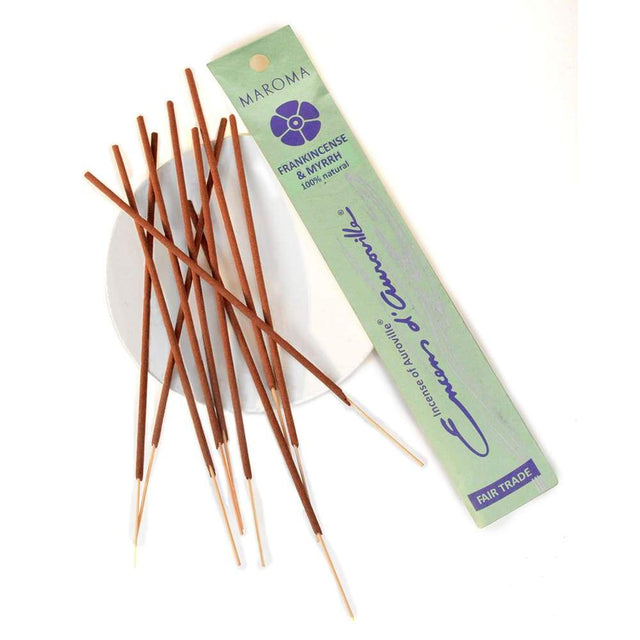 Maroma Encens D'Auroville Frankincense & Myrrh Incense Sticks, 10 Sticks