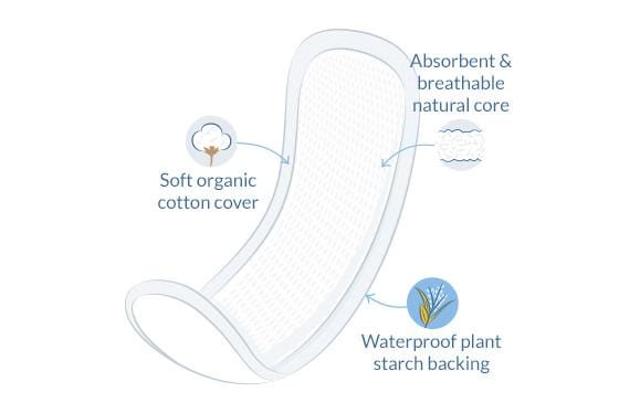 Natracare Night Time Maxi Pads, 10 Night