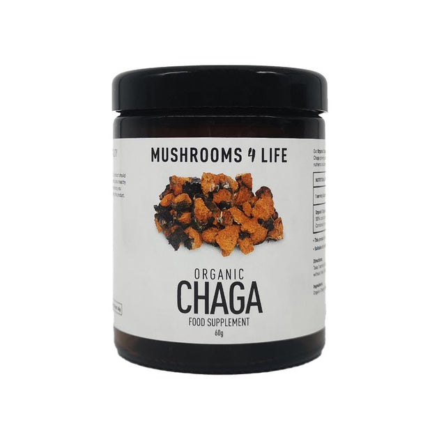 Mushrooms 4 Life Organic Chaga Powder - Amber Glass, 60gr