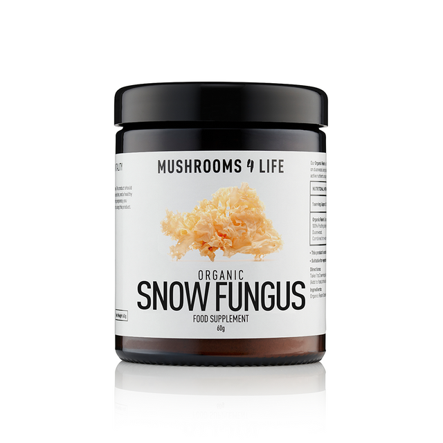 Mushrooms 4 Life Organic Snow Fungus Powder- Amber Glass, 60gr