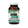Bottles of Natren Bifido Factor Dairy Free probiotic capsules with detailed label information