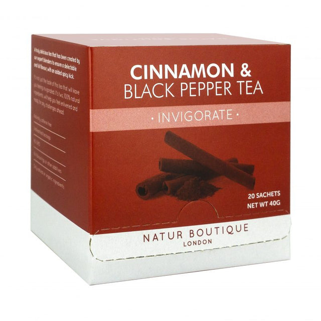 Natur Boutique Cinnamon and Black Pepper Tea, 20 Sachets