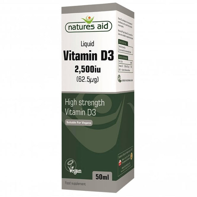 Natures Aid Vitamin D3 Liquid- 2500iu, 50ml