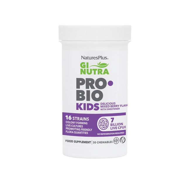 Natures Plus GI Nutra Pro-Bio Kids Bilayer- 7 Billion, 30 Chewables