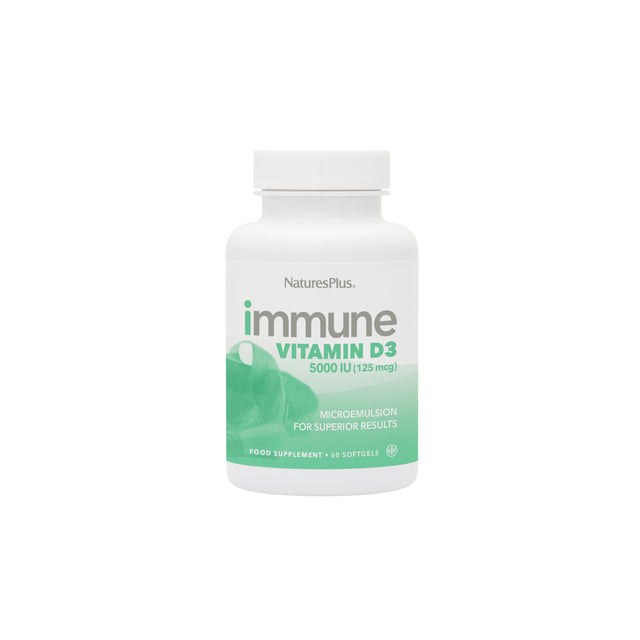 Natures Plus Immune Vitamin D3 Emulsified- 5000iu, 60 Softgels