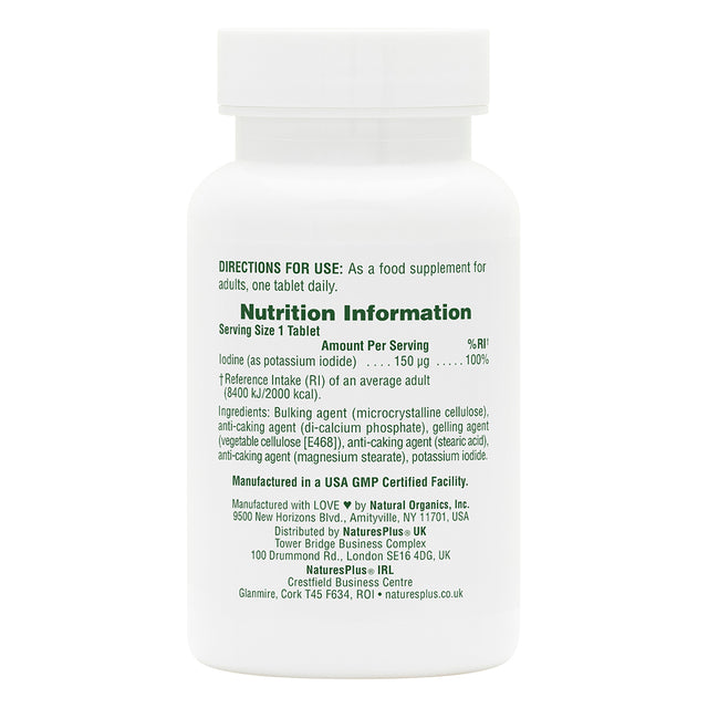 Natures Plus Potassium Iodide 150mcg Iodine, 100 Tablets