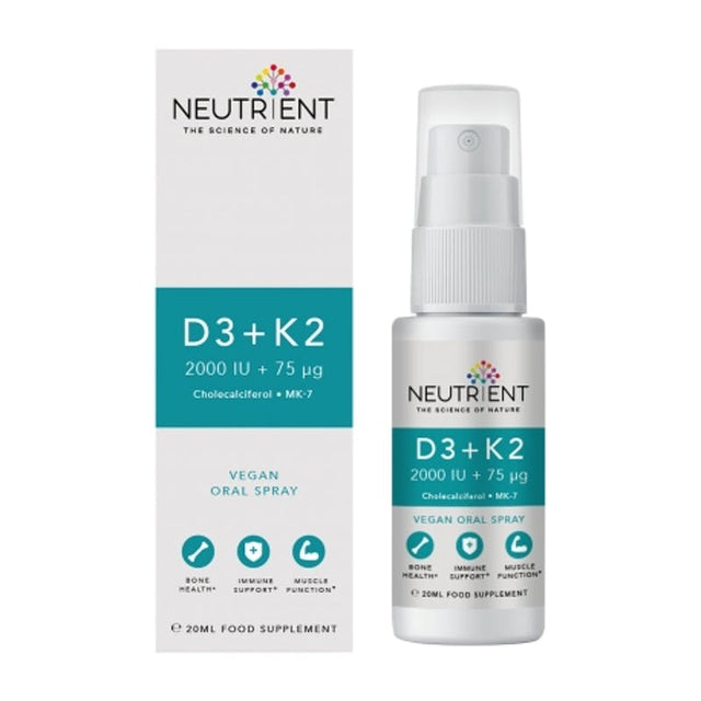 Neutrient Vitamin D3 + K2 Vegan Sublingual Spray, 20ml
