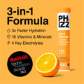 Phizz Orange 3-in-1 Hydration, Electrolytes and Vitamins Effervescent, 20 Tablets
