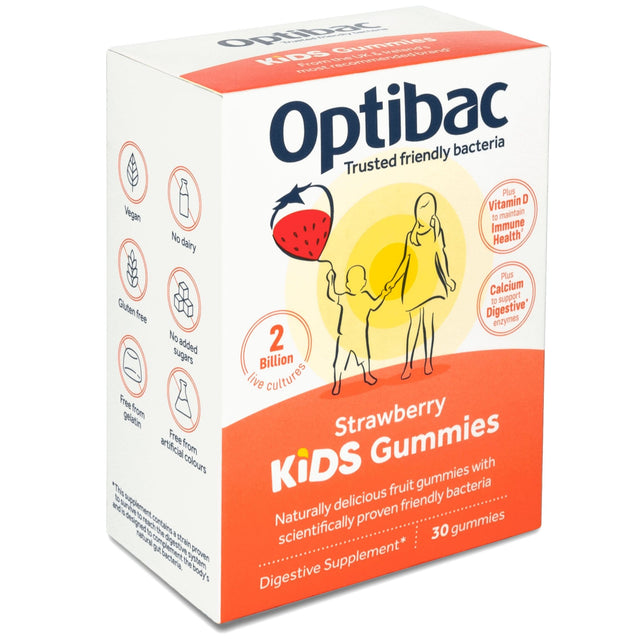 OptiBac Probiotics Strawberry Kids Gummies, 30 Gummies