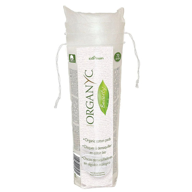 Organyc 100% Organic Cotton Beauty Round Pads (biodegradable), 70 Pads