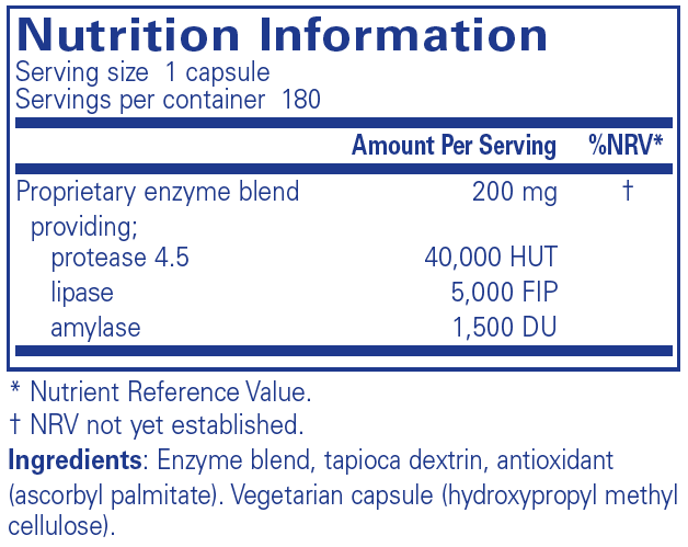 Pure Encapsulations Pancreatic VegEnzymes,180 Capsules