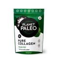 Pure Collagen powder from Planet Paleo, showing the 225g resealable bag with labels and scoop