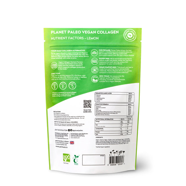 Planet Paleo Vegan Collagen- Lemon, 210gr