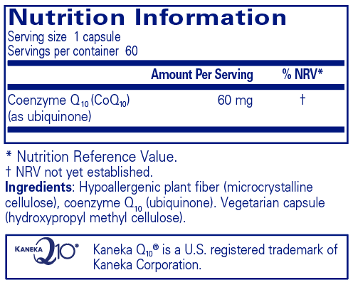 Pure Encapsulations COQ10 - 60mg, 60 Capsules