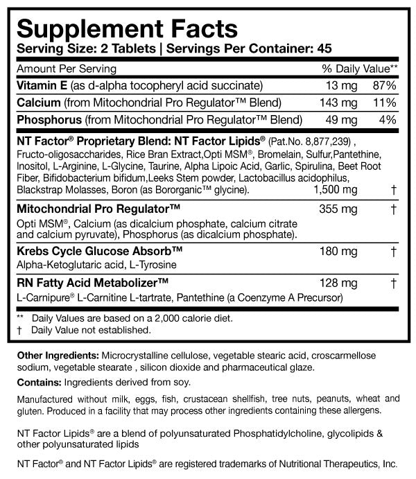 Researched Nutritionals NT Factor Energy, 90Tabs