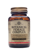 An image illustrating the supplement's ingredients including red clover, sage leaf, hops, turmeric, dandelion, and other plant extracts in a natural setting