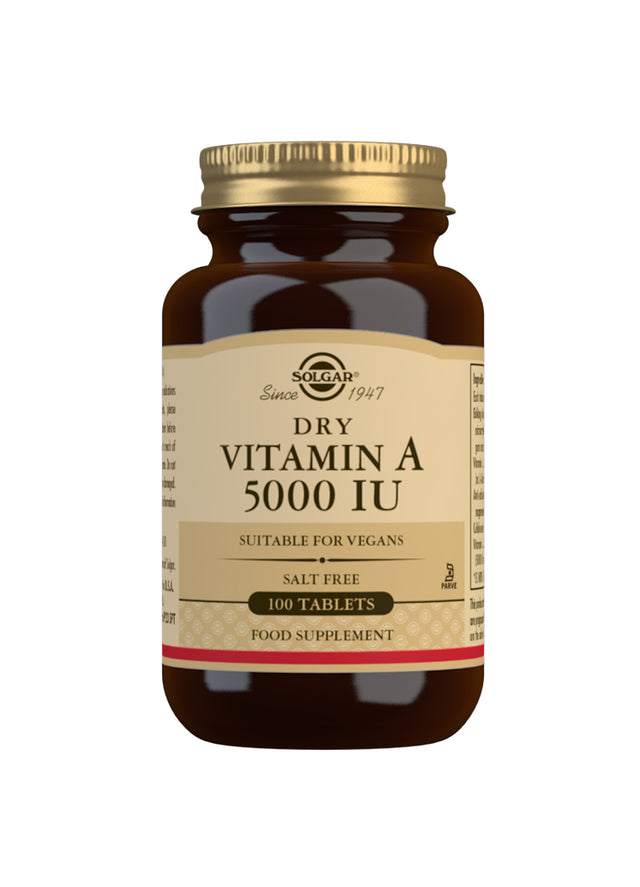 Solgar Dry Vitamin A, 5000iu, 100 Tablets