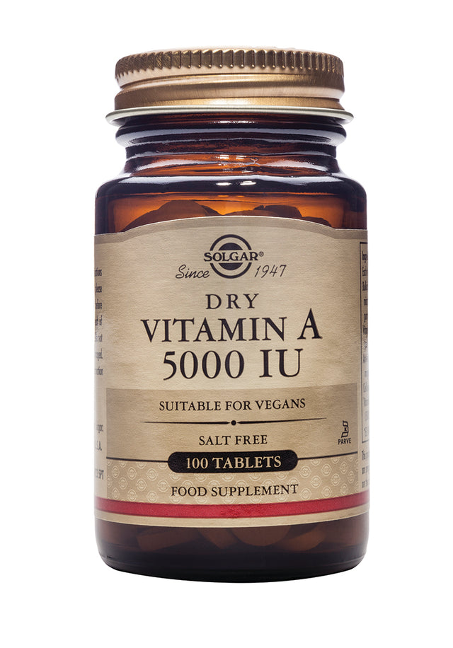 Solgar Dry Vitamin A, 5000iu, 100 Tablets
