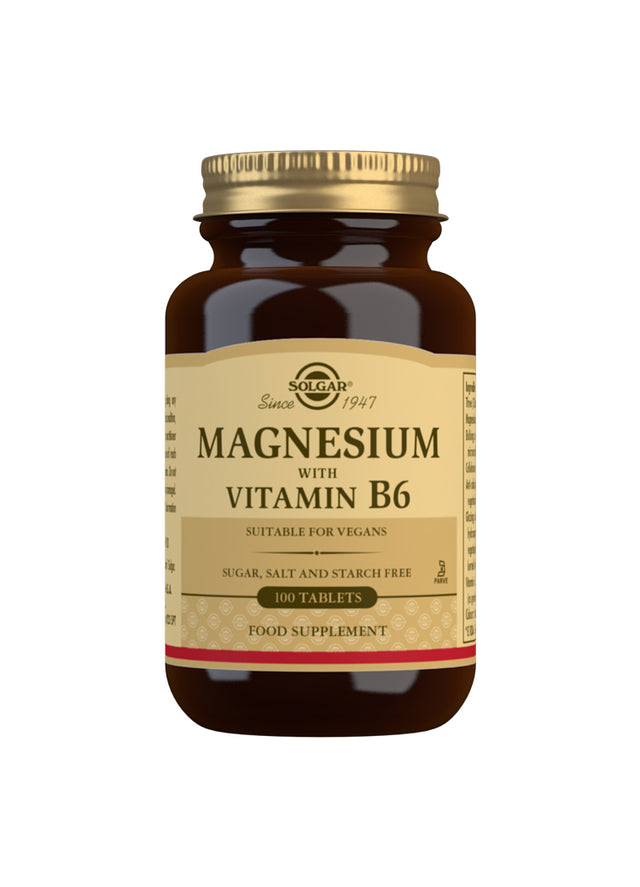 Solgar Magnesium with Vitamin B6, 100 Tablets