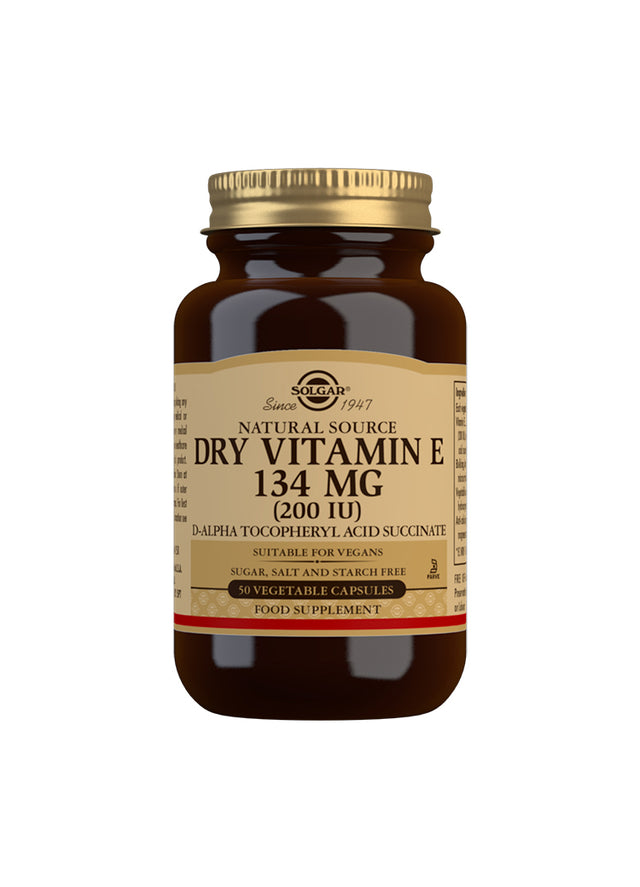 Solgar Natural Source Dry Vitamin E- 200IU, 50 VCapsules