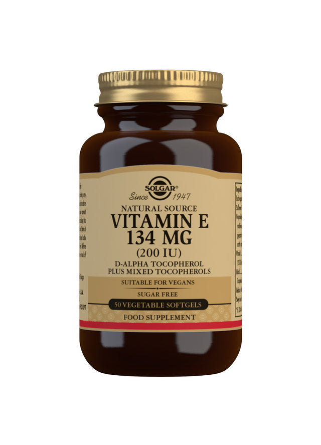 Solgar Natural Source Vitamin E 134mg, 200iu, 50 SoftGels