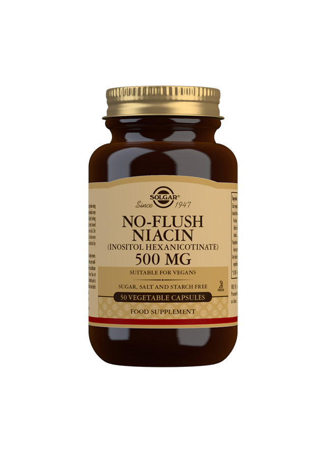 Solgar No-Flush Niacin, 500mg, 50 VCapsules