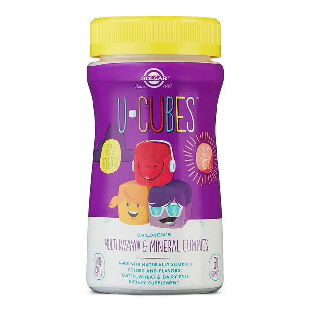 Solgar U-Cubes Multivitamins & Mineral Gummies, Mixed Fruit, 60 Gummies