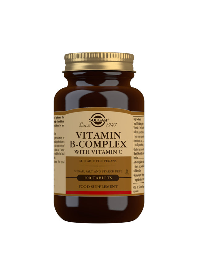 Solgar Vitamin B-Complex with Vitamin C, 100 Tablets