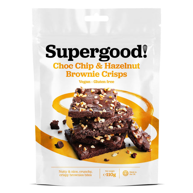 Supergood Choc Chip & Hazelnut Brownie Crisps, 110gr