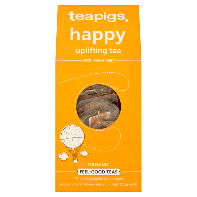 teapigs - Organic Happy Uplifting Tea with Lemon Balm, 15 Tea Temples