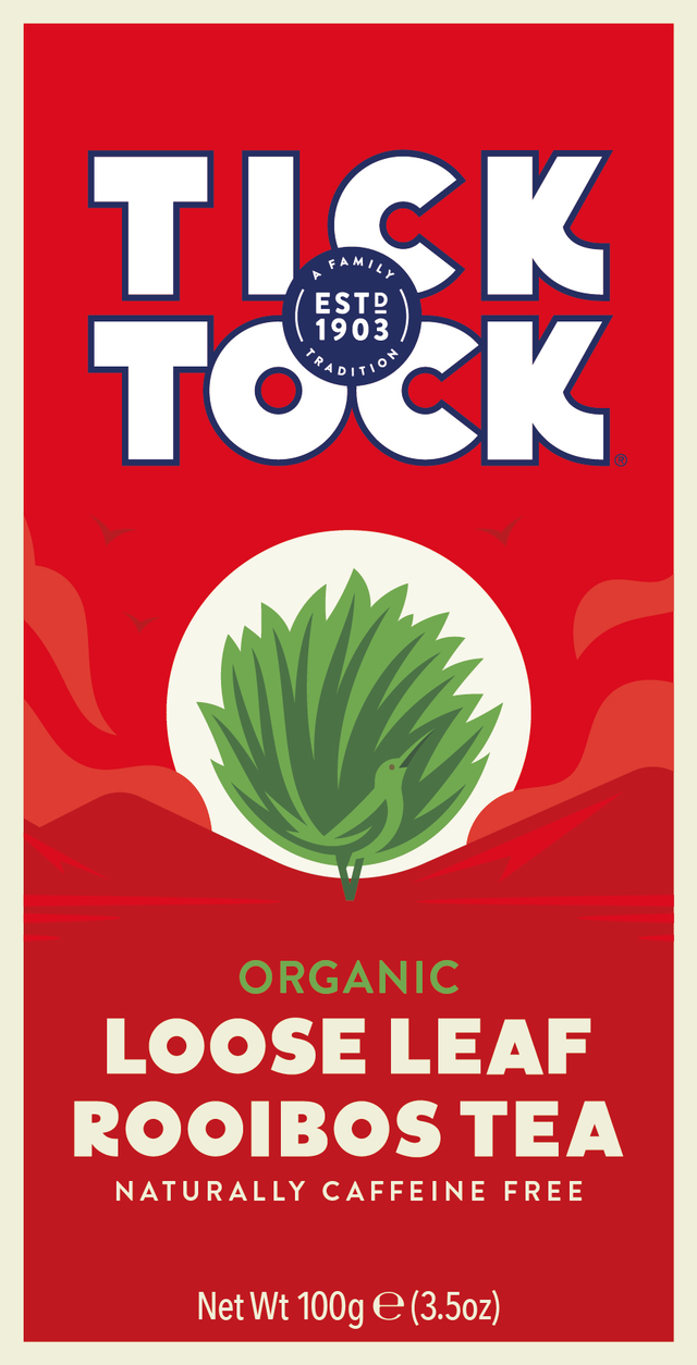 Tick Tock Organic Rooibos Leaf Tea, 100gr