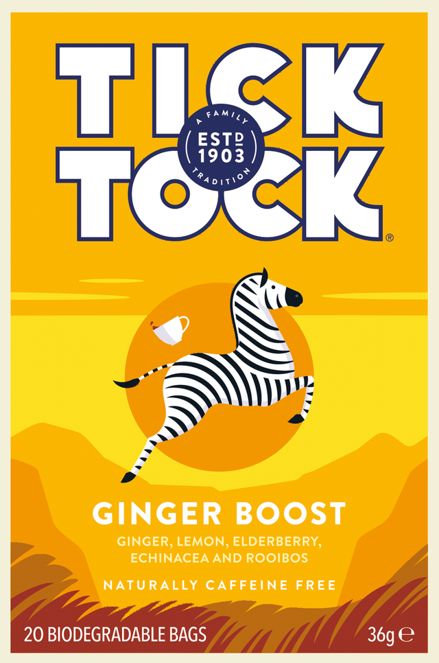 Tick Tock Wellbeing Ginger Boost, 20 Bags