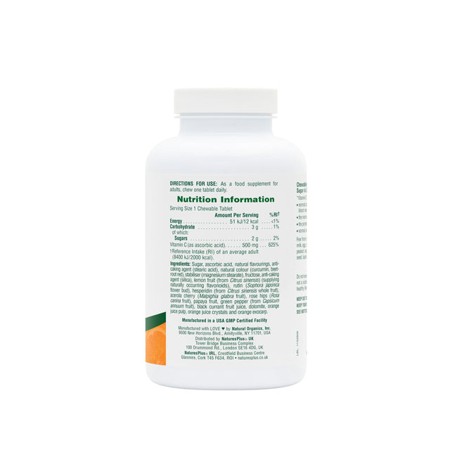 Nature's Plus Orange Juice C Chewable 500mg, 90 Chewables