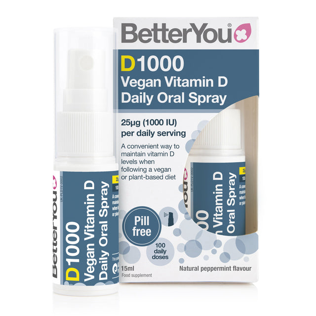 BetterYou D1000 Vegan Vitamin D Oral Spray, 15ml