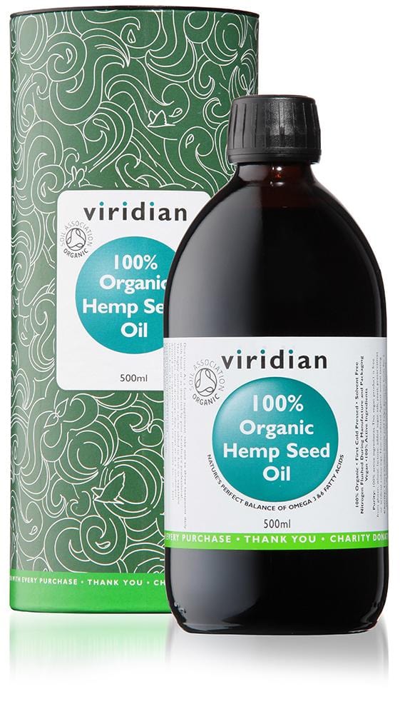 Viridian 100% Organic Hemp Seed Oil, 500ml