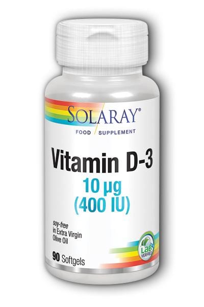 Solaray Vitamin D, 400iu, 90 SoftGels