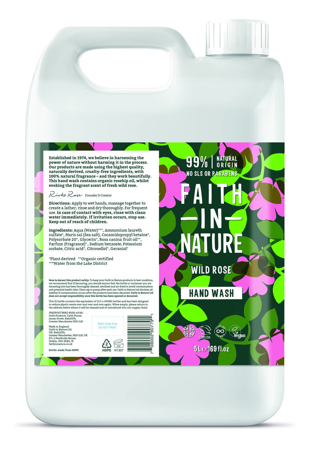 Faith in Nature Wild Rose Hand Wash,  5 Ltr