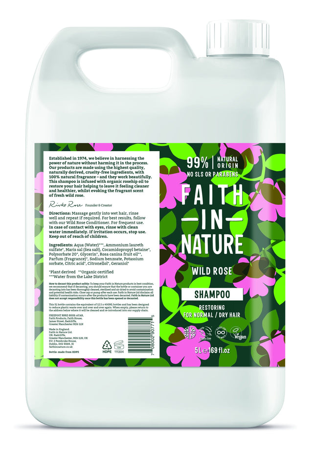 Faith in Nature Wild Rose Shampoo, 5 Litre