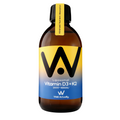 A bottle of Well Actually Liposomal Vitamin D3 + K2 in a 300ml summer citrus flavoured liquid with a dropper cap