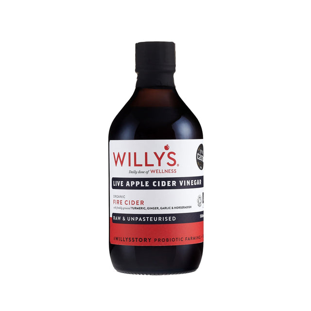 Willy's Organic Fire Cider ACV with Turmeric, Ginger, Garlic & Horseradish, 500ml