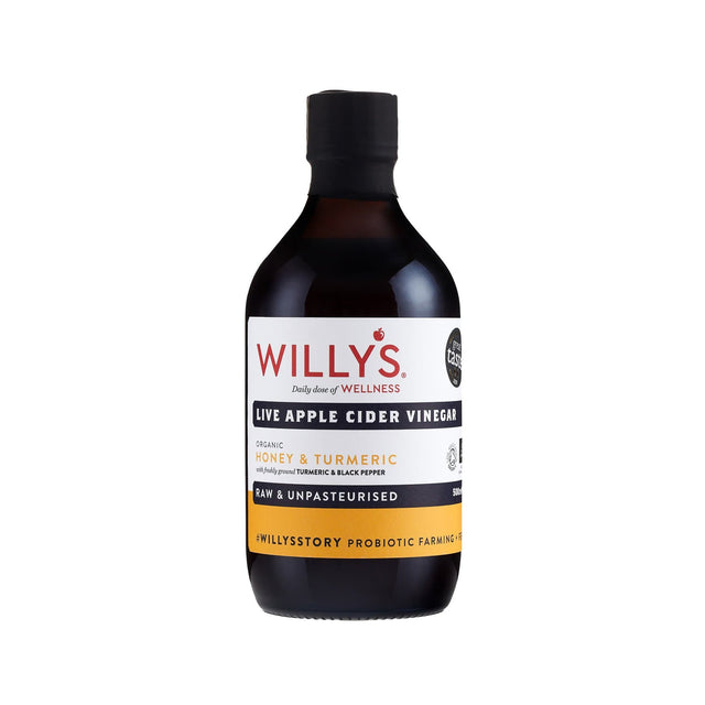 Willy's Organic Honey & Turmeric ACV with Black Pepper, 500ml