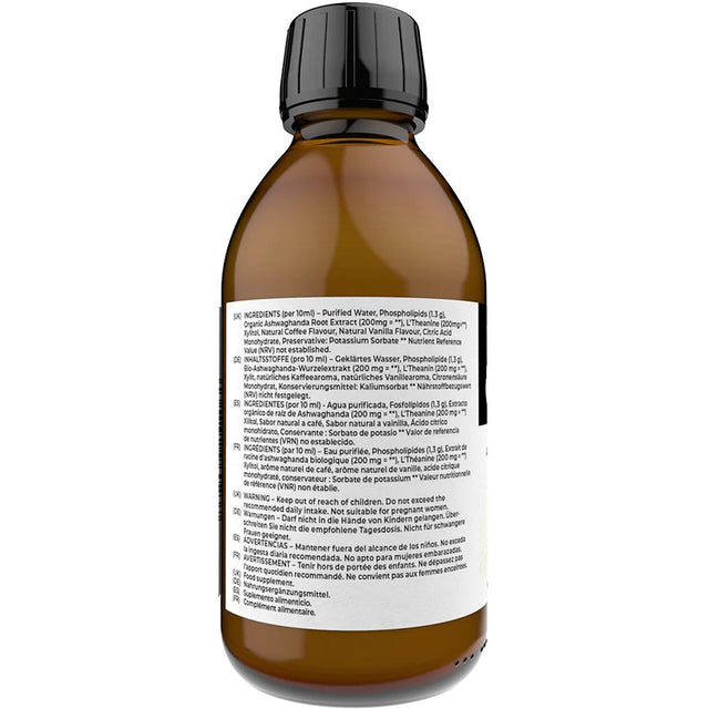 Youth & Earth Liposomal Ashwagandha 200mg & L'Theanine 200mg- Coffee & Vanilla, 250ml