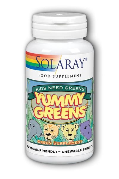 Solaray Yummy Greens, 30 Chewables