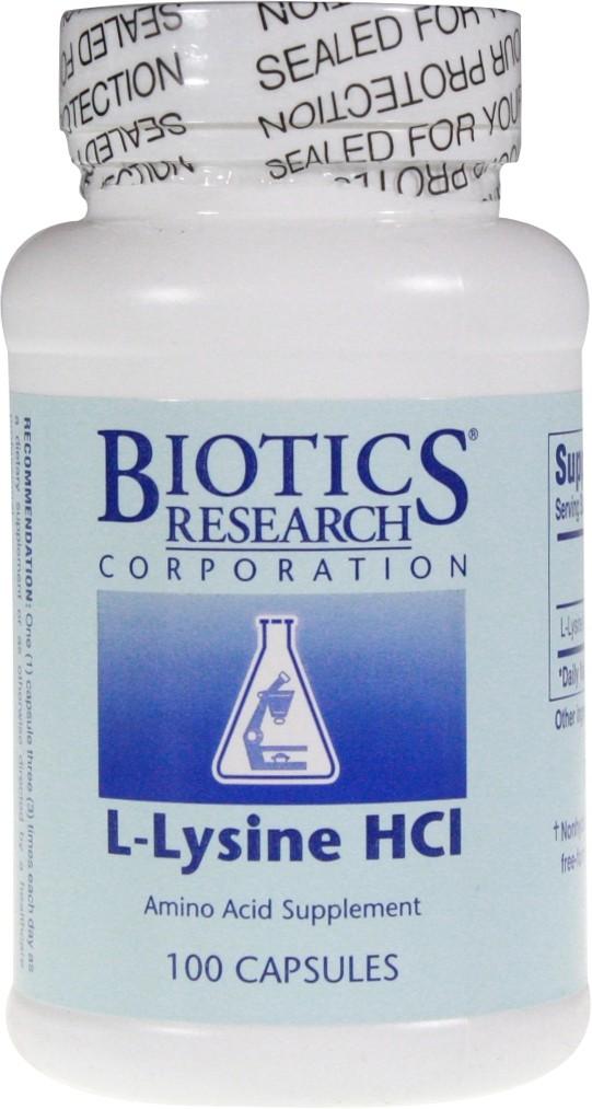 Biotics Research L-Lysine HCl, 100Caps