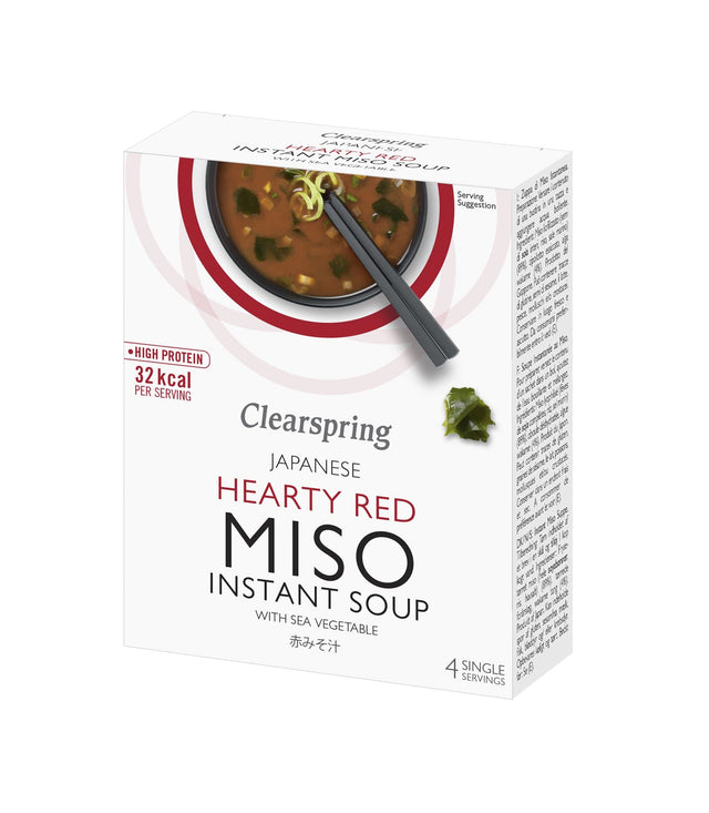 Clearspring Instant Miso Soup - Hearty Red with Sea Veg, 4x10gr