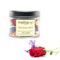 MelitaRose Patchouli And Rose Soy Candle Tin, 160gr