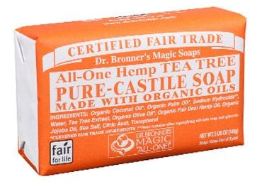 Dr Bronner Organic Soap Bar, 140gr, Tea Tree