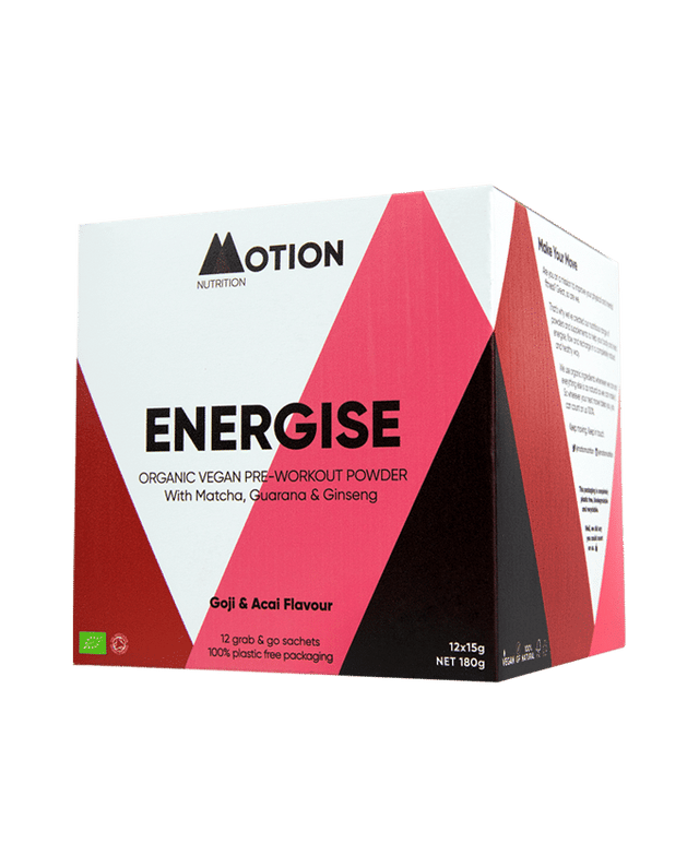 Motion Nutrition ENERGISE: Goji & Acai Pre Work 180g, 12 Sachets