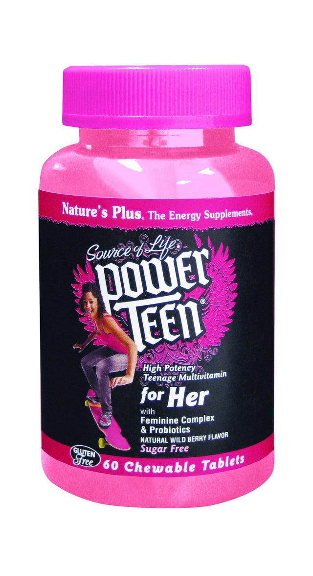 Nature's Plus Source of Life Power Teen for Her, 60 Chewables